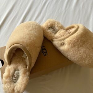UGG Cream Plush Slippers